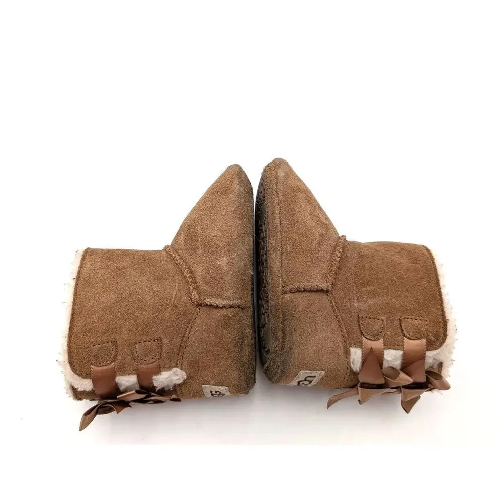 UGG Bailey Bow Boots Fixed Bow Baby Kids' Chestnut Size US 04/05 EU20.5